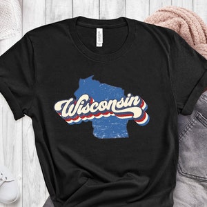 Vintage Wisconsin Shirt, Wisconsin Fan Shirt, Vintage T Shirt, Wisconsin Pride, College Student Gifts, Wisconsin Cities Shirt