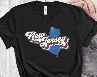 New Jersey Shirt: Vintage Retro Look (Unisex and Women's Sizes)