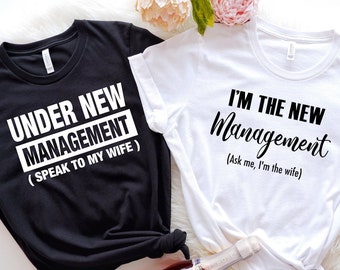 Wifey and Hubby Matching Shirts, Just Married (Soft Cotton Blend)