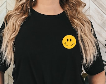 Happy Face Shirt Smile Shirt Happy T-Shirt Custom Shirt Retro Happy Face Shirt