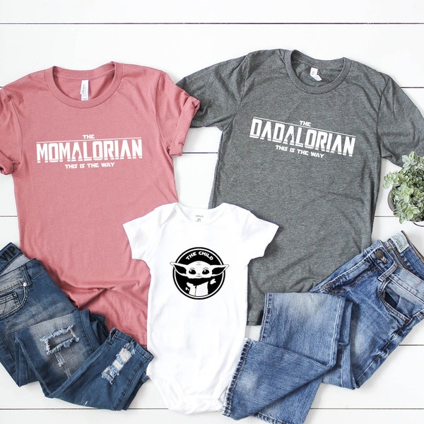 Mamalorian Dadalorian The Child Matching Shirts, Dadalorian Shirt, Momalorian Shirt, Mommy Daddy Child Shirts, Matching Shirts, Star Wars
