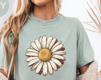 Comfort Colors Boho Daisy Tee: Retro Floral T-Shirt