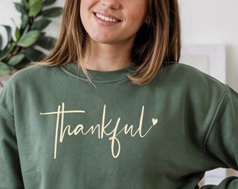 Thankful Sweatshirt, Thankful Lover Sweater, Hello Thanksgiving Sweatshirt, Women Thankful Sweatshirt, Women Gift For Thanksgiving