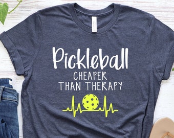 Pickleball Shirt, Peace Love, Funny Pickleball T-Shirt, Pickleball Player Gift, Pickleball Coach, Cheaper than Therapy