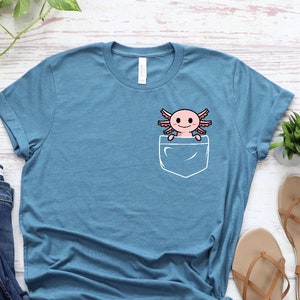 Pocket Tee, Axolotl Shirt, Animal Lover Tee, Axolotl Gifts, Pocket Axolotl Shirt, Axolotl Birthday Shirt, Cute Axolotl Shirt, Christmas Gift