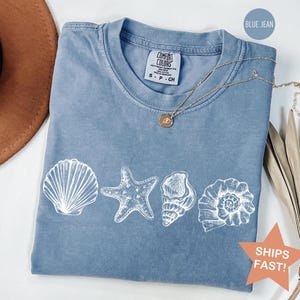 Comfort Colors® Sea Shells Vintage Style 90s Shirt, Retro Y2k Ocean Shell TShirt, Sea Lovers Shirt, Summer Ocean Shirts, Cute Sea Animal Tee
