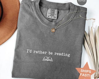 Comfort Colors® Women's Reading Shirt, Librarian Gift, Booklover T-Shirt Gift, Readers Tshirt Minimalist Tee Bookworm Shirt, Bookish Shirt