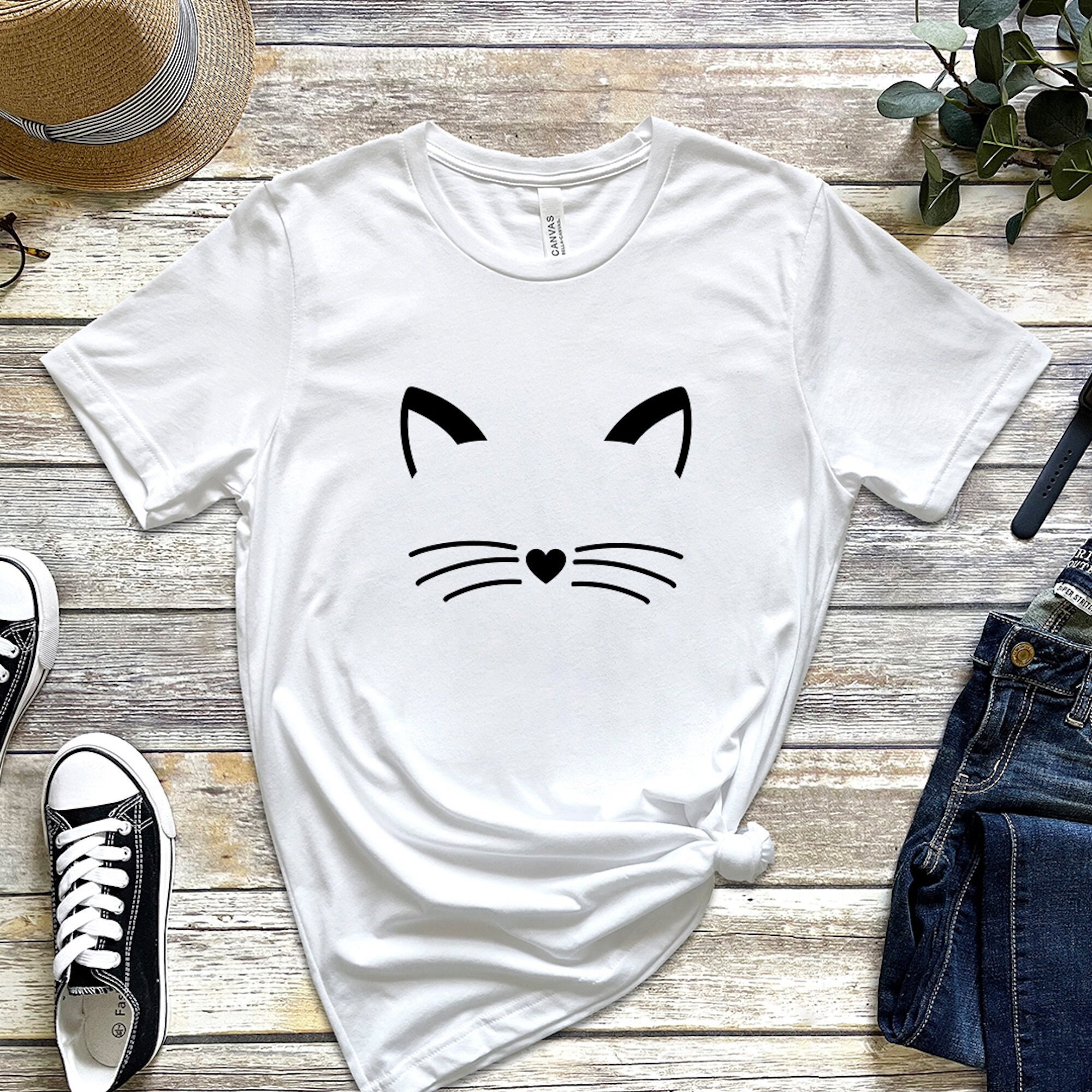 Cat face shirt deals