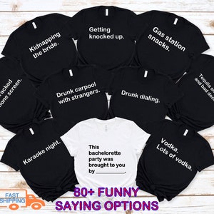 Cards Against Humanity, Funny Bachelorette Party Shirts,  Bridesmaid Group T-shirt, Wedding Party Favor, Team Bride, Girl Trip Gift