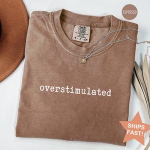 Comfort Colors® Overstimulated Shirt, Sarcastic Graphic Tee, Funny Introvert Tee, Gen Z Shirt, Mental Health Humor Tee, Funny Trendy Shirt