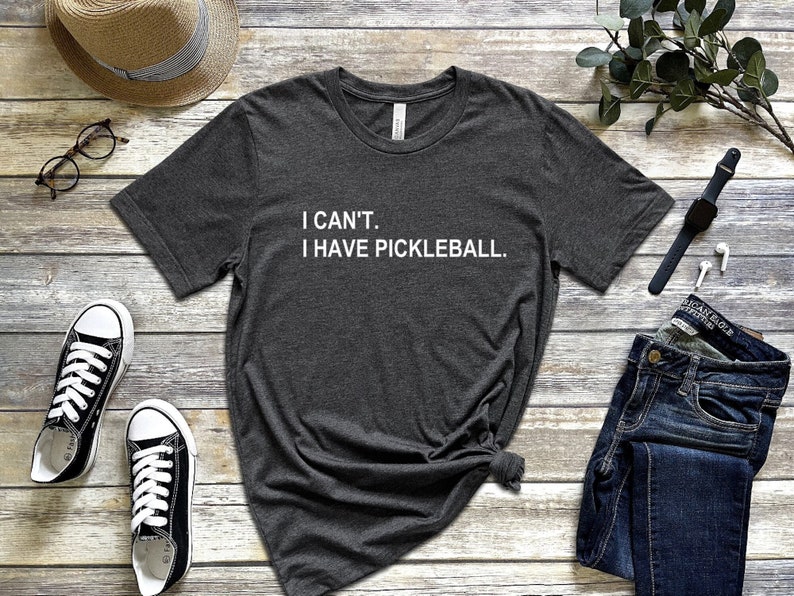 Pickleball Shirt, Peace Love, Funny Pickleball T-Shirt, Pickleball Player Gift, Pickleball Coach, I can't I have pickleball, Queen image 1