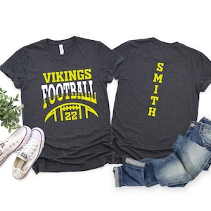 Personalized Football Shirt Custom Football Mom Shirt Game Day Football Sweatshirt Name and Number Football Sweatshirt Football Dad Shirts