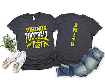 Personalized Football Shirt Custom Football Mom Shirt Game Day Football Sweatshirt Name and Number Football Sweatshirt Football Dad Shirts