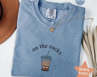 Comfort Colors® Iced Coffee Gift Shirt, On the Rocks Graphic Tee