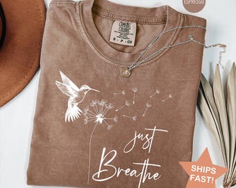Comfort Colors Dandelion Hummingbird Shirt - Nature Lover Tee