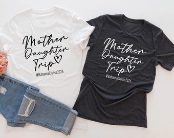 Mother Daughter T-Shirt: Summer Trip Matching Shirts - Cotton Blend