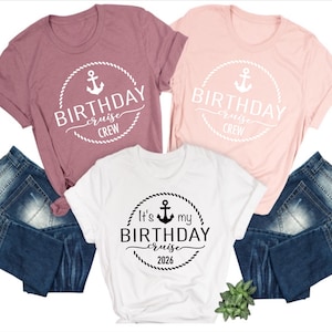 Birthday Cruise Shirt: Party Cruise Crew Tee (Unisex and Women's sizes)