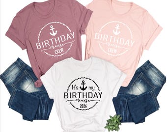 Birthday Cruise Shirt: Party Cruise Crew Tee (Unisex and Women's sizes)