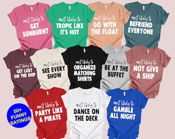 Funny Family Cruise Shirts, Matching Group Tees (Unisex and Women's Sizes)