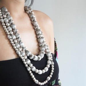 Boho Chic Triple Layer Necklace: Adjustable Long Statement Jewelry