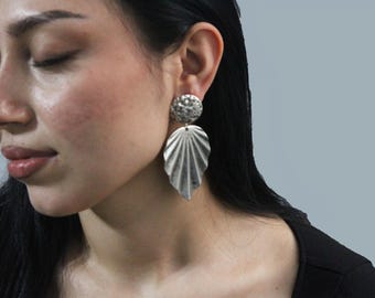 Big Silver Statement Earrings: African Inspired Fashion