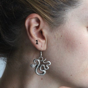 Modern snake earrings, Witchy Earrings, Infinity Silver Snake Earrings, Gothic Earrings, Snake Post Earrings, Snake Stud Earring