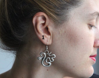 Silver Snake Stud Earrings: Modern Gothic Jewelry
