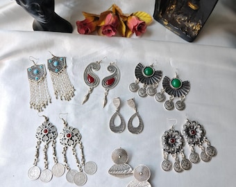 Pendientes de aro colgantes bohemios: estilo tribal étnico