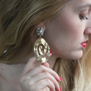 Oversized Gold-Plated African Earrings: Bold Statement Jewelry