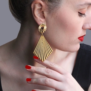 Oversized Gold-Plated Earrings: African Inspired Statement Jewelry