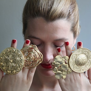 Boho Style Big Rings, Extra Large Ring, Gold Statement Rings, Adjustable Large Rings, Massive Ring, Aesthetic Jewelry, Chunky Ring