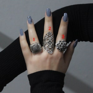 Adjustable Boho Statement Ring: Silver Plated Zama Wide Band