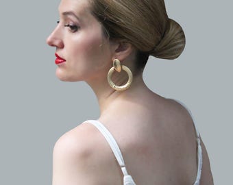 Oversized Gold-Plated Earrings: African-Inspired Bold Fashion
