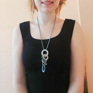 Silver Plated Bib Necklace: Chunky Bohemian Ethnic Jewelry