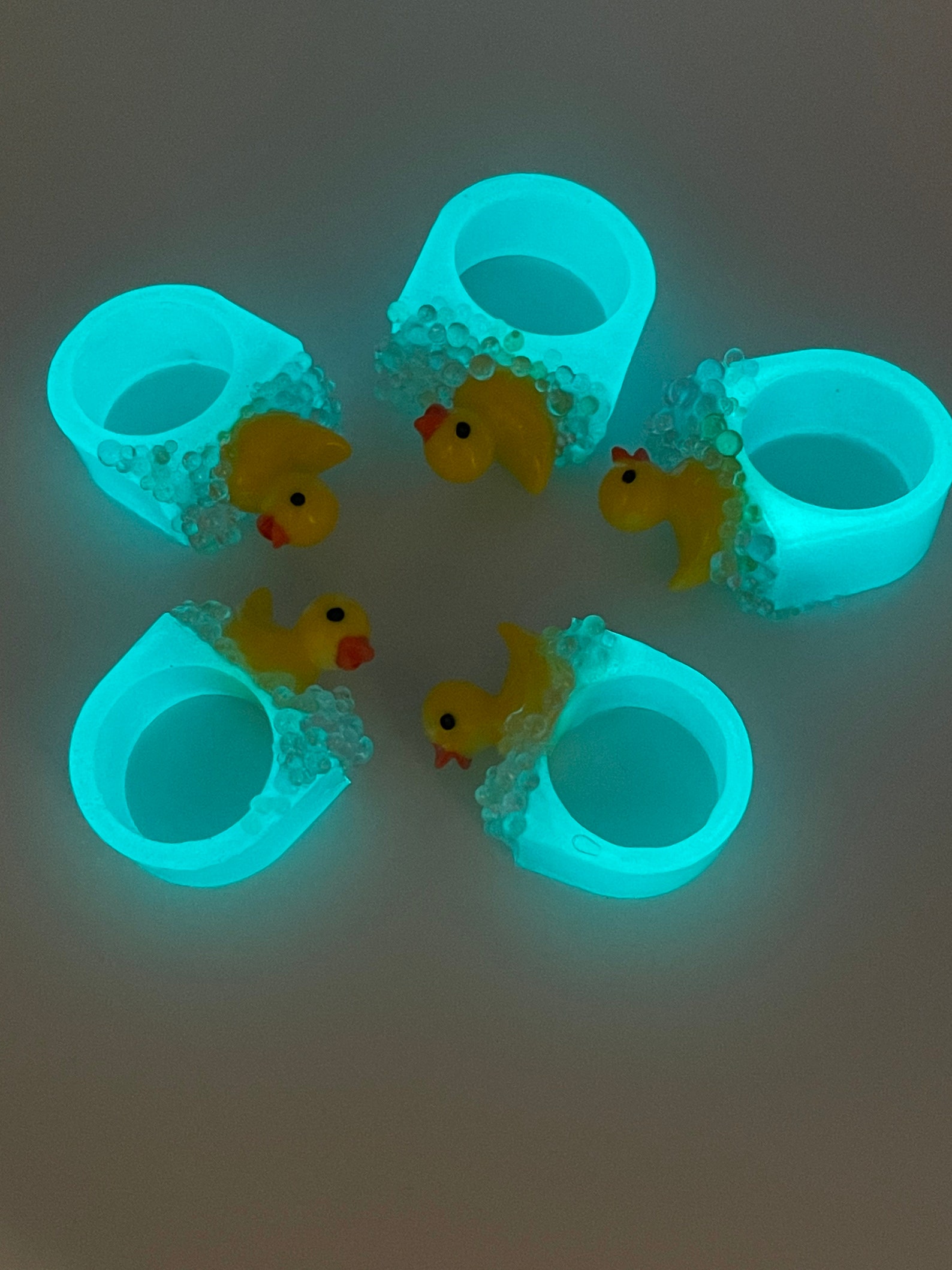 Rubber Duck Ring Glow in the Dark Ring Glowing Jewelry Etsy