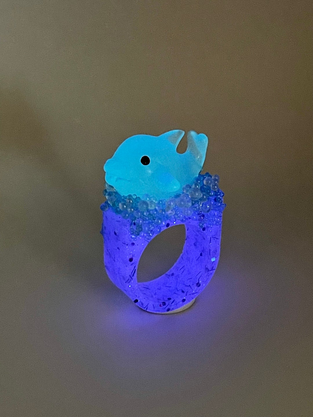 Dolphin Rings Glow in the Dark Ring Glowing Jewelry Unique Etsy