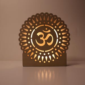 Lámpara, luz OM, regalo de inauguración de la casa, regalo de lámpara para templo, decoración de sala de Pooja, recuerdo de fiesta