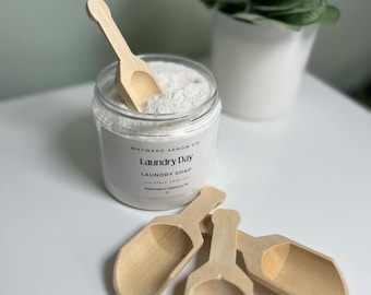 All Natural Wooden Spoon for Laundry Soap and Booster / Bath Salts