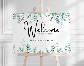 Wedding Welcome Sign: Minimalist Elegant Design (Digital or Printed) A1, A2 & A3 Size