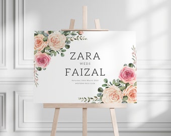 Wedding Welcome Sign: Minimalist Elegant Design (Digital or Printed) A1, A2 & A3 Size