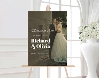 Wedding Welcome Sign with Photo: Elegant Photo Design (Digital or Printed) A1, A2 & A3 Size