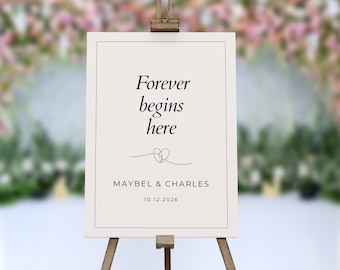 Personalized Engagement Welcome Sign: Minimalist Floral Design (Digital or Printed)