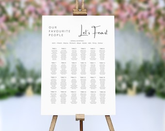 Wedding Seating & Table Plan: Modern, Minimalist Elegant Design (Digital or Printed)