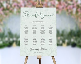 Wedding Seating & Table Plan: Modern, Minimalist Elegant Design (Digital or Printed)