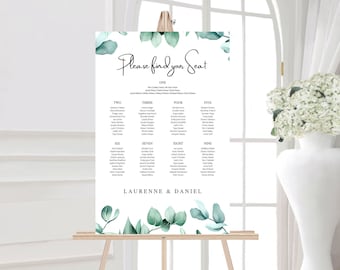 Wedding Seating & Table Plan: Modern, Minimalist Elegant Design (Digital or Printed)