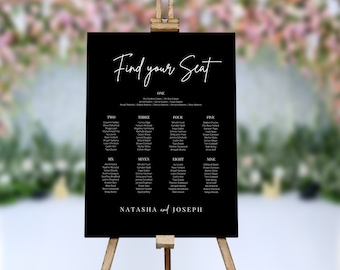 Wedding Seating & Table Plan: Modern, Minimalist Elegant Design (Digital or Printed)