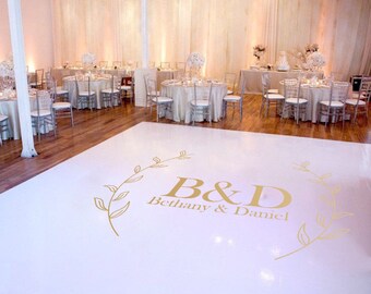 Personalized Wedding Dancefloor Vinyl Decal: Custom Monogram Decor