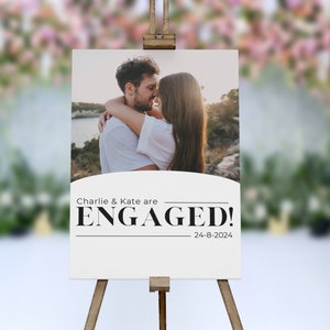 Personalized Engagement Welcome Sign: Minimalist Floral Design (Digital or Printed)