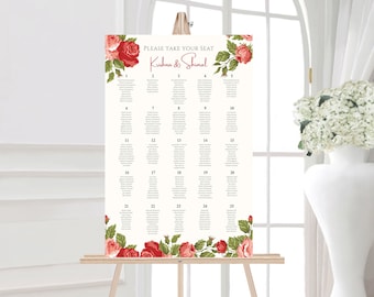 Wedding Seating & Table Plan: Modern, Minimalist Elegant Design (Digital or Printed)