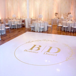 Personalized Wedding Dancefloor Vinyl Decal: Custom Monogram Decor